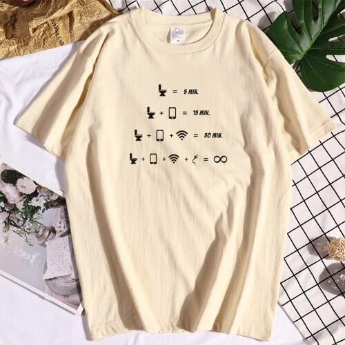 Cotton Math Timing Funny T-shirts Male Design Tees Shirts Casual Tshirts Fitted New Crew Neck mens Tshirts