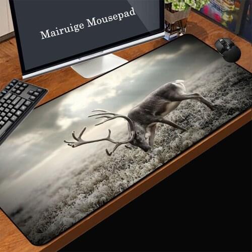 Mairuige Anime Mouse Pad Black Hem Large Size Bottom Anti-skiing White Elk Family Computer Game Console Keyboard Mat Speed