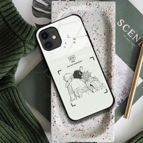 The promised neverland Glass Soft Silicone Phone Case FOR iPhone SE 6s 7 8 Plus X XR XS 11 12 Mini Pro Max Sumsung Cover Shell