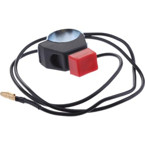 Red Button Universal Motorcycle 7/8" Handlebar Mount ATV Dirt Bike Kill On-Off Switch