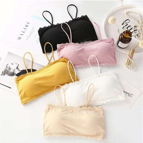 New lace Girl bra Strapless 12-18Y Teens Teenage Young Sport Puberty Underwear Crop Detachable girls bras Training