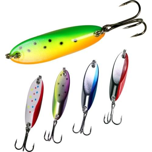 5Pcs/box 3.5g 5g 7g 10g Metal Fishing Lure Spoon Sequins Spinner Hard Bait For trout striped bass lure Wobblers