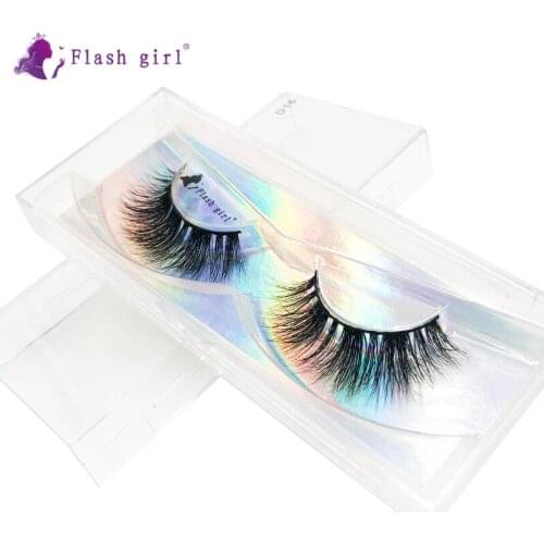 Flash Girl Hot Sale 1 Pair Mink Eyelashes 100% Handmade Cruelty Free Fake Eyelash Makeup Natural Thick Long Eye Lashes D16