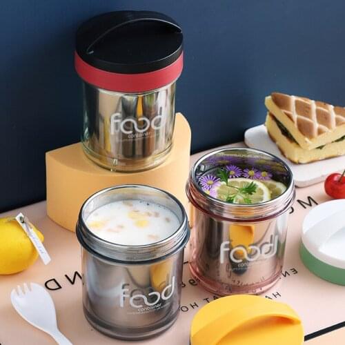 Stainless Steel Mini Breakfast Soup Cup Kids Packed Food Thermal Lunch Box Porridge Milk Portable Sealed Container With Spoon