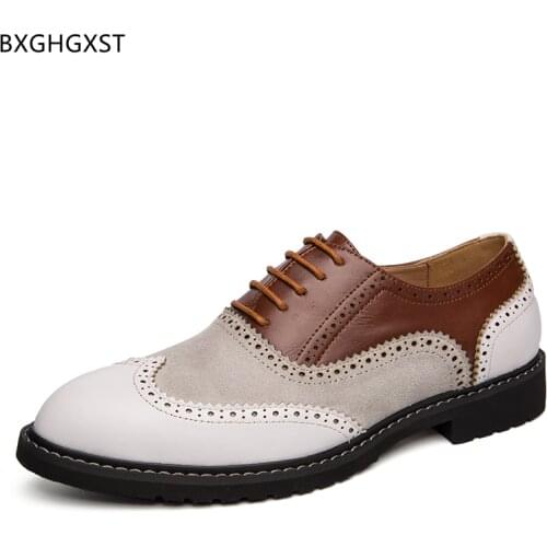 Black Men Dress Shoes Leather Oxford Brogue Shoes for Man 2021 Formal Mens Wedding Dress Shoes Chaussure Homme Zapatos De Hombre