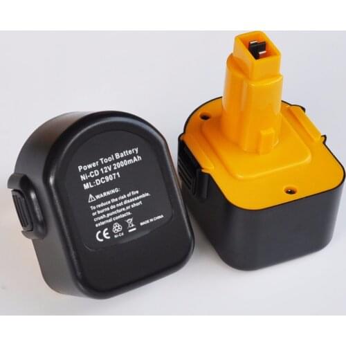 2PCS 12V Ni-Cd rechargeable battery cell pack 2000mah for Dewalt cordless Electric drill screwdriver DW953K DW953K DW052K DC740K