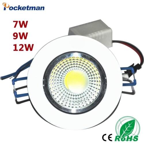 2018 Newest 7w 9W 12w LED COB chip downlight Recessed LED Ceiling light Spot Light Lamp White/ warm white led lamp epistar