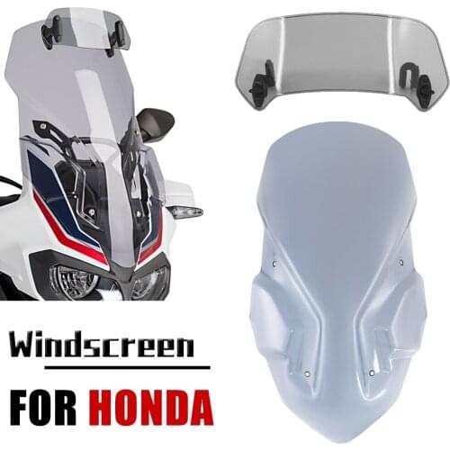 Motorcycle ABS Fairing Wind Deflector Windshield With Clamp-On Variable Windscreen Spoiler Extension For Honda CRF1000L 2016-19