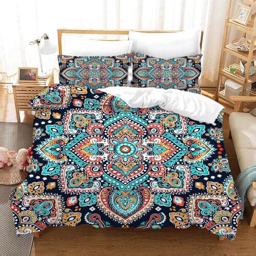 Bohemian Geometric 3D Printing Duvet Cover Pillowcase Soft Bedding Single Double Extra Large Duvet Cover