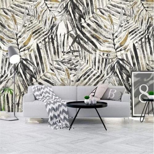 Milofi custom large-scale mural Nordic simple retro nostalgic rainforest plant banana leaf garden wallpaper background wall