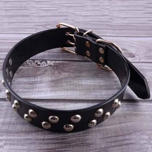 Black Color Adjustable Leather Rivet Spiked Studs Pet Dog Collar Neck Strap leash dog acessorios