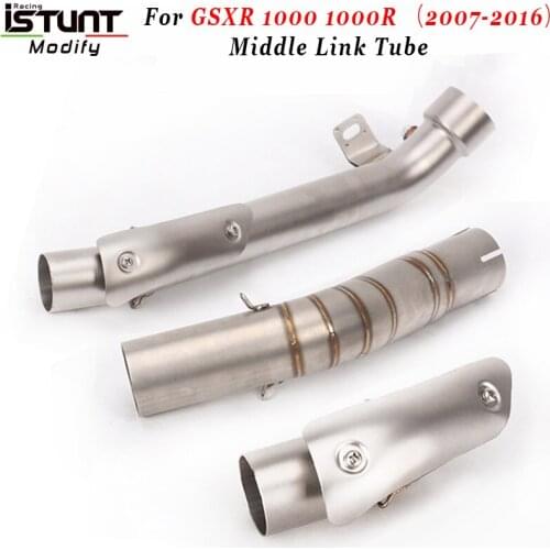 Slip On For SUZUKI GSXR1000 GSX1000R GSX-R1000 2007-2016 K7-K16 Motorcycle Exhaust Escape Stainless steel Middle Tube Link Pipe