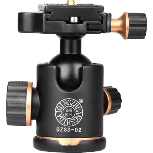 2018 new Q02 aluminum camera ball head 95mm height tripod head with 2 bubble level 1/4 screw suit for Nikon accept big order