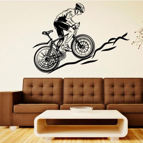 Cycle Racing Bike Bicycle Vinyl Decal Bike Sports Wall Sticker Mural Decal Decor Art Boy Playroom Bedroom Poster C432