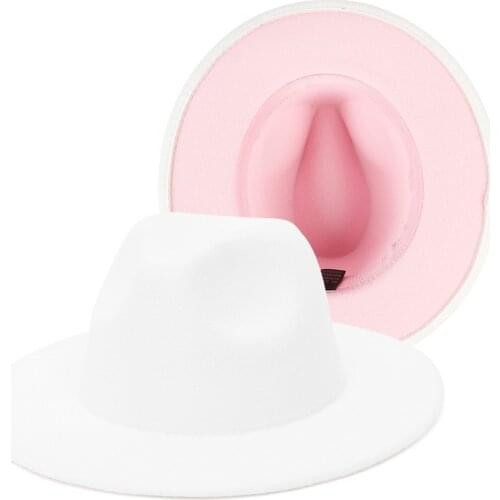 Two-color Patchwork Fedora Hats For Women Fashion Wide Brim Jazz Hat Goth Top Vintage Wedding Party Dropshipping