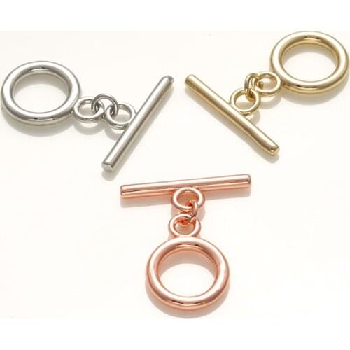 ZHUKOU Round Brass OT Clasps Hooks for Women Handmade Necklace Bracelet Jewelry Accessories making findings wholesale VK118