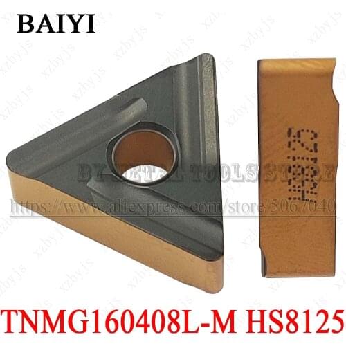 10pcs TNMG160408L-M HS8125 TNMG160408 L Carbide Inserts turning Lathe tools cutter TNMG 160408 blade CNC metal for steel