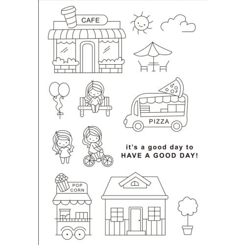 11x16 Beautiful house TBig ice cream ransparent Clear Stamps Silicone Seals for DIY scrapbooking photo album Card Making