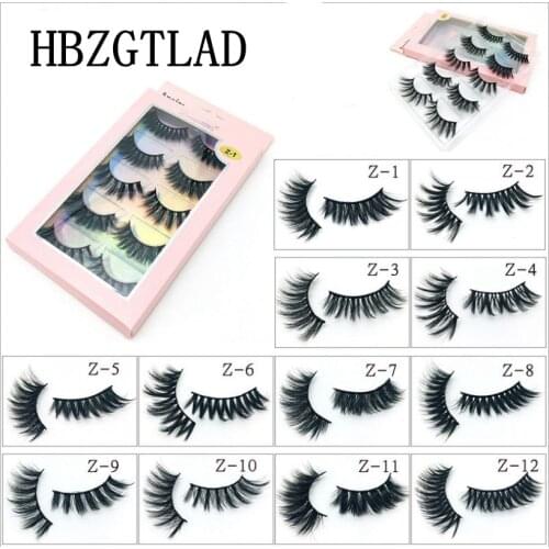 2020 New 15-25mm 3D Faux Mink Hair Cross False Eyelashes 5 Pairs Long Eye Lashes Handmade Thick Makeup Beauty Extension Tools