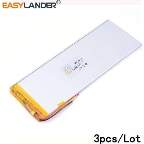3pcs /Lot 3- line 3800mAh 3570155 3.7V lithium Li ion polymer rechargeable battery use Tablet video game Power bank PAD DVD