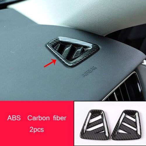 ABS Carbon Fiber Chrome Auto Air Condition Outlet Vent Frame Cover Trim Car Styling For Volvo XC60 2018 2019 Accessories