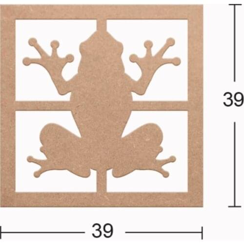 DS26 Decorative Wall Decoration Frog, Unpainted Mdf Trim
