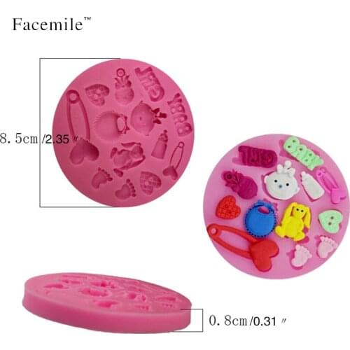 Eco-Friendly Fondant Decorating Tools Silicone Cake Mold 3D baby toys Shapes DIY silicone moulds Cake kitchen accessories 50-40