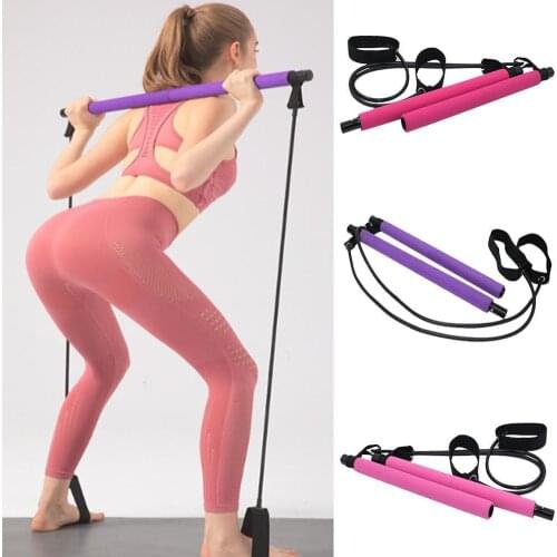 Yoga Crossfit Resistance Bands Exerciser Pull Rope Portable Workout Pilates Bar Stick Elastic Bands for Fitness Equipments