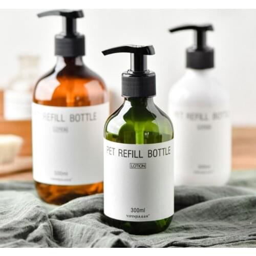 Shampoo Lotions Bottles Refillable Shower Gel Storage Bottles Bathroom Pressing Lotion Empty Bottle 300/500ml