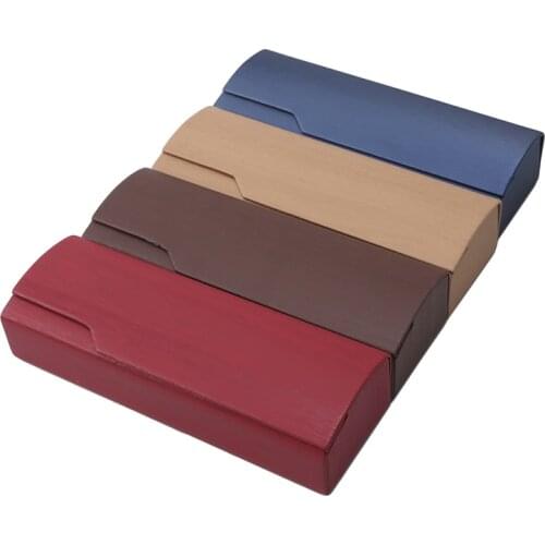 New Fashion Spectacle Case Unisex Portable Imitation Wood Grain Sunglass Box Glasses Women Hard Handmade Square Fold Box Men