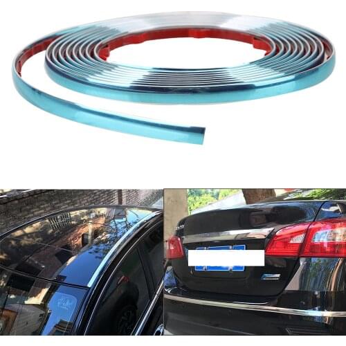 Side Door Chrome Strip Exterior Parts Car Rearview Mirror Bumper Protector Tape Silver Self Adhesive Car-styling
