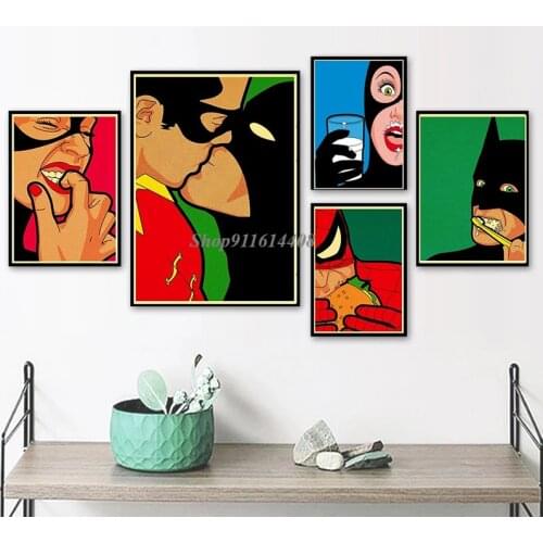Disney Canvas Painting Marvel Funny Superheroes Private Life Cartoon Spiderman Prints Posters Wall Art Pictures Home Room Decor