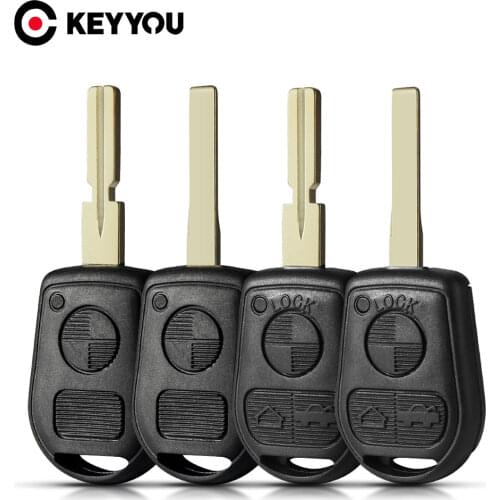 KEYYOU 10X For BMW E31 E32 E34 E36 E38 E39 E46 Z3 Z4 Case Fob 3 BTN Uncut Key Fob Case 2/3 Button Remote Key Shell Fit