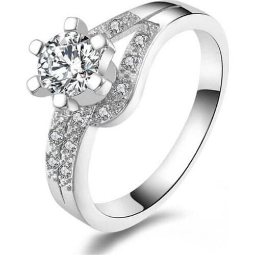 Korean version of the new European and American zircon rings ring exquisite special A ring burst jewelry # 87