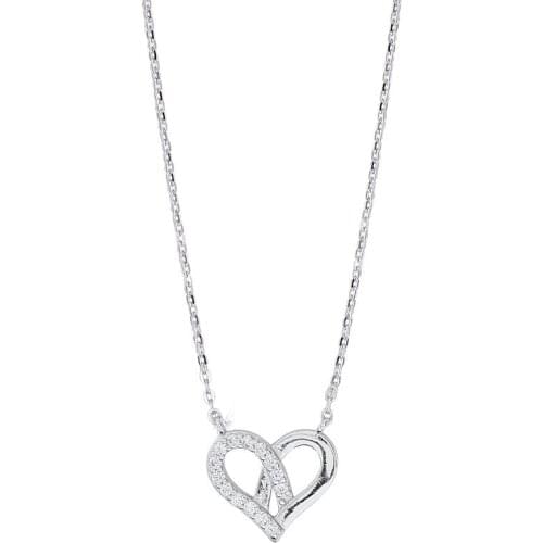 Korean Simple 925 sterling silver Hollow Cubic Zirconia Heart Short Clavicle Necklaces for Girl Women pendants necklace