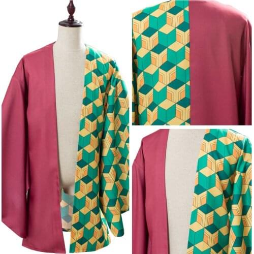Anime Demon Slayer Kimetsu no Yaiba Giyuu Tomioka Cosplay Costume Cloak Coat Top Only