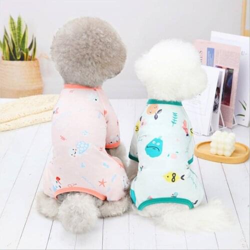 Fashion Pet Dog Jumpsuit Puppy Cat Dog Costume Cotton Dog Clothes Soft Pullover Dog Shirt Strip Half-high Collar Dog Clothes