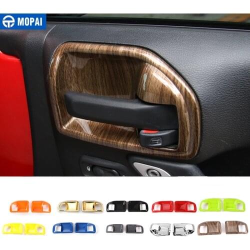 MOPAI ABS 2 Door Interior Door Handle Bowl Decoration Cover Trims Sticker for Jeep Wrangler JK 2011 Up Car Accessories Styling