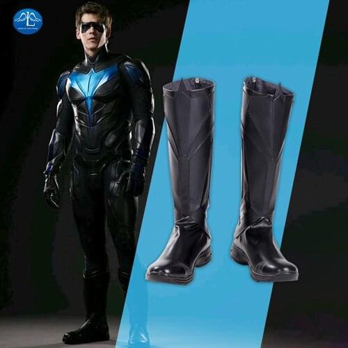 Titans Nightwing Cosplay Shoes Carnival Halloween Cosplay Dick Grayson Superhero Robin Fancy Men boots
