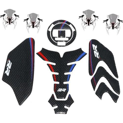 Motorcycle Carbon Fuel Tank Cap Decal & Tank Pad & Anti Slip Traction Protection Sticker For BMW S1000RR S1000 RR HP4 S 1000RR