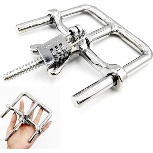 Stainless Steel Hand Cuffs with Code Lock Detachable Heavy Handcuff Wrist Restraints Metal Fetish Slave Sex Toys for Women Men