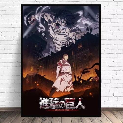 Wall Art Attack on Titan Canvas Painting HD Printed Japan Anime Fight Poster Home Decoration Modular Pictures For Living Room