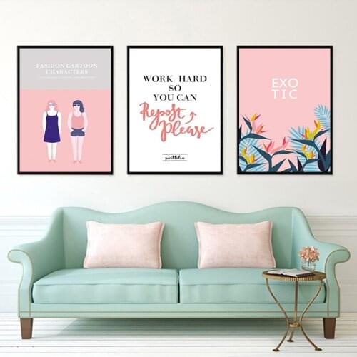 Wall Art Picture Exotic Fashion Cartoon Characters Inspirational Quotes World Canvas Painting Print Poster Home Decor Background