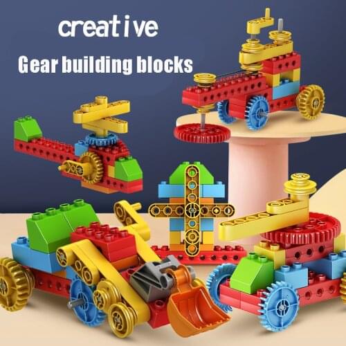 Science and Technic Educational Building Block Toy For Chindren DIY Mechanical Engineering Gear Set Compatible Duploed Kids Gift