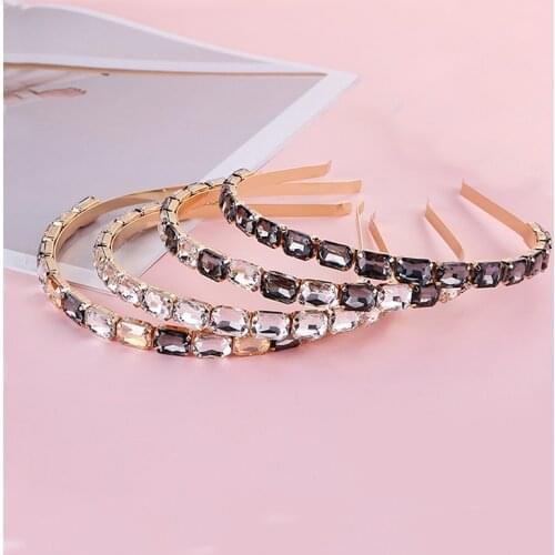 New Bridal Tiaras Rhinestone Hairbands square black Crystal Mix Fashion Wedding Crown Women Party Hair Accessories Jewelry Gift