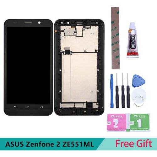 Original LCD For ASUS Zenfone 2 ZE551ML LCD Display Z00AD Touch Screen Painting with Frame For ASUS Zenfone 2 ZE551ML Display