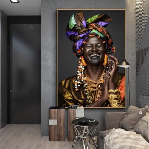 African Black Women Pictures Canvas Poster Art Portrait Posters and Prints Wall Art Picture for Living Room Home Decor No Frame