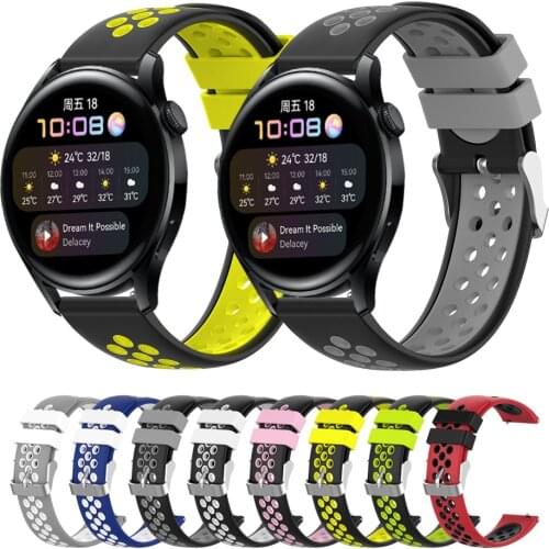 UEBN Silicone 22mm Replacement Breathable Band For Huawei Watch 3 46mm strap for Huawei Watch3 GT2 46mm Pro 2e watchbands