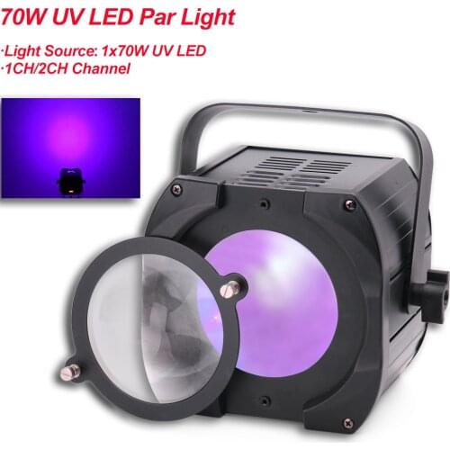 With Two Lenses LED Flat Par 1x70W Violet Color Lighting UV With DMX512 For Disco DJ Projector Machine Party Stage Decoration