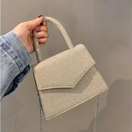 Shoulder Bag Female Crossbody Bag Women Designer Handbag Purse Sequins Chain Fashion 2021 New Trend PU Leather Simple All-match